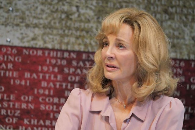 Anne Archer as Jane Fonda in The Trial of Jane Fonda at London's Park Theatre