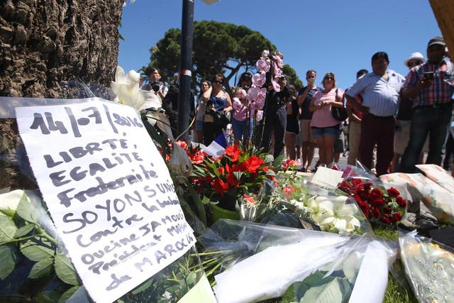 Flowers are left in the city of Nice, following the Bastille Day attacks