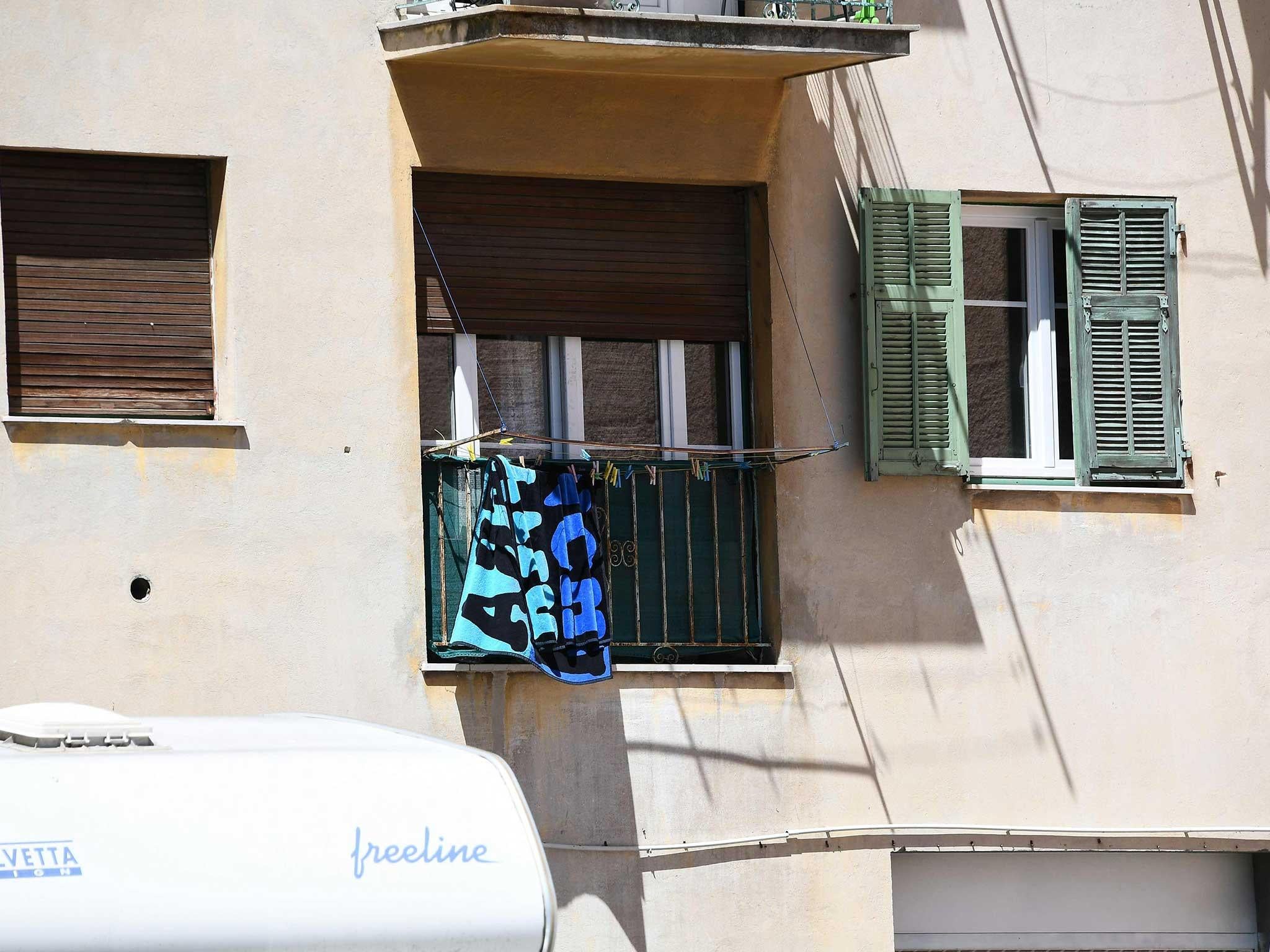The rear window of the flat in Nice