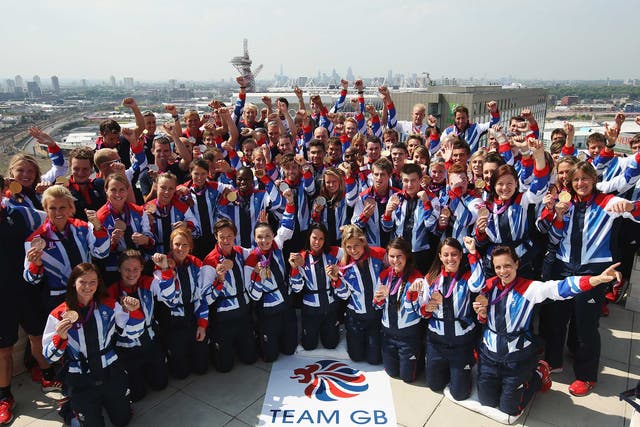 Team GB celebrate their medal haul in 2012