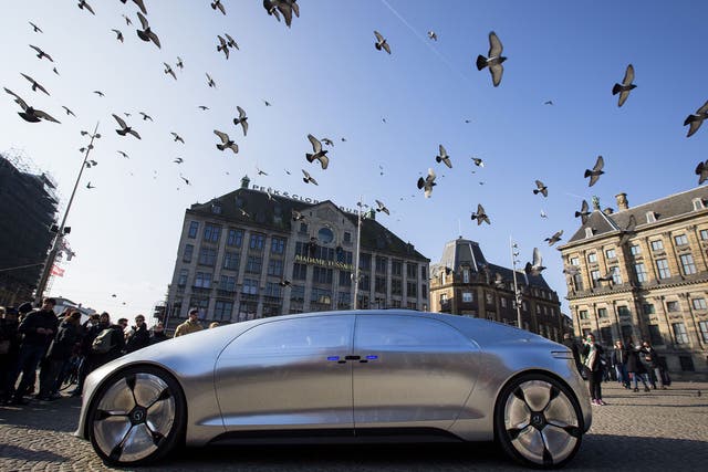 The self-driving Mercedes Benz F 015 in Amsterdam this March