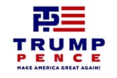 Donald Trump and Mike Pence's campaign logo is mocked on social media