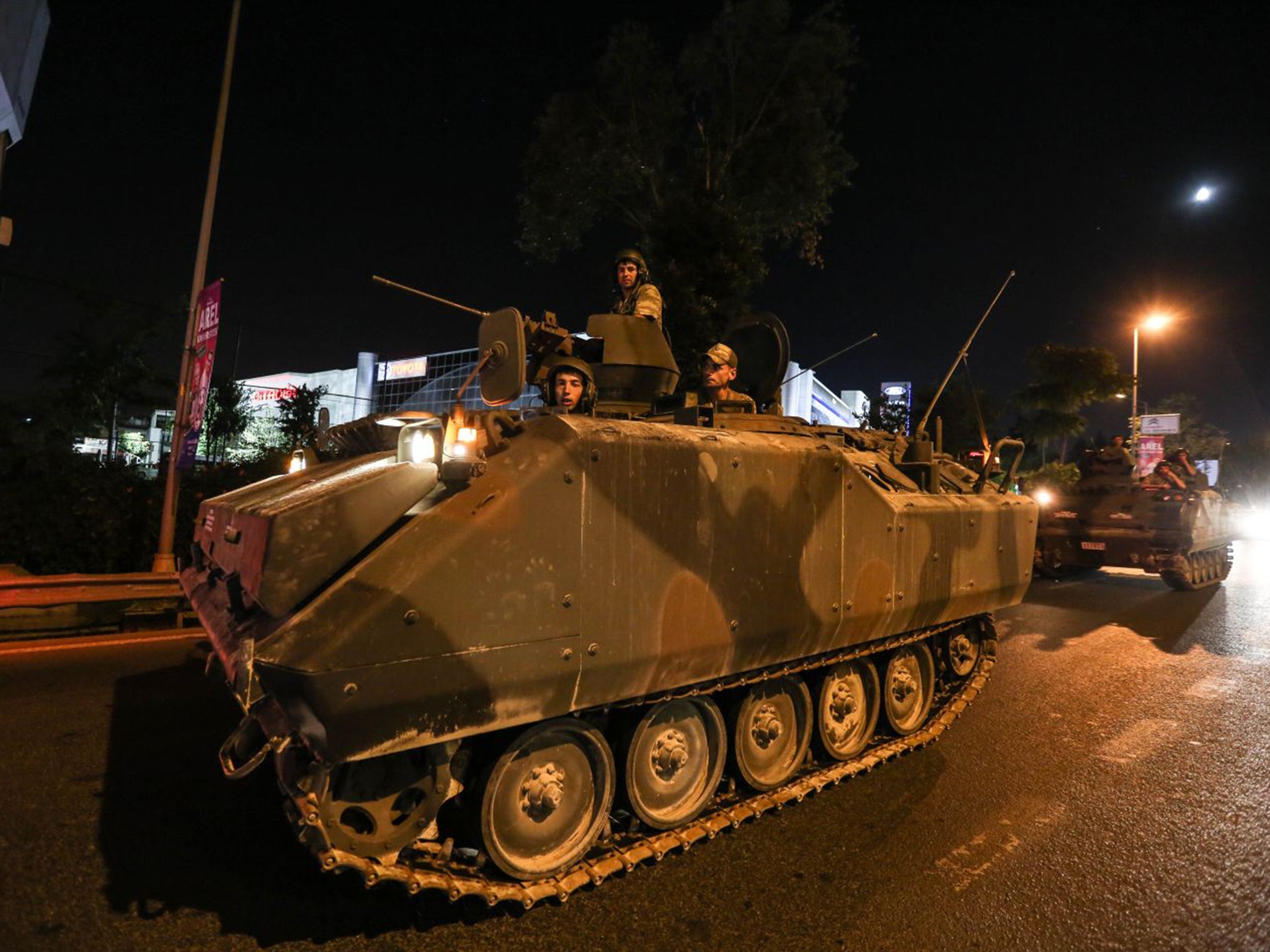 Turkish Army armed personnel carriers in Istanbul