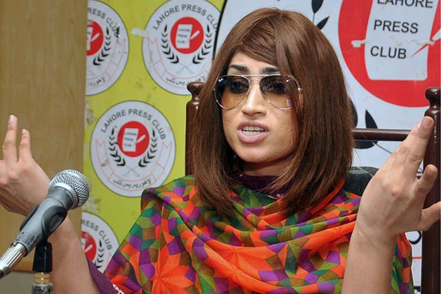 Qandeel Baloch speaks during a press conference in Lahore, Pakistan last month