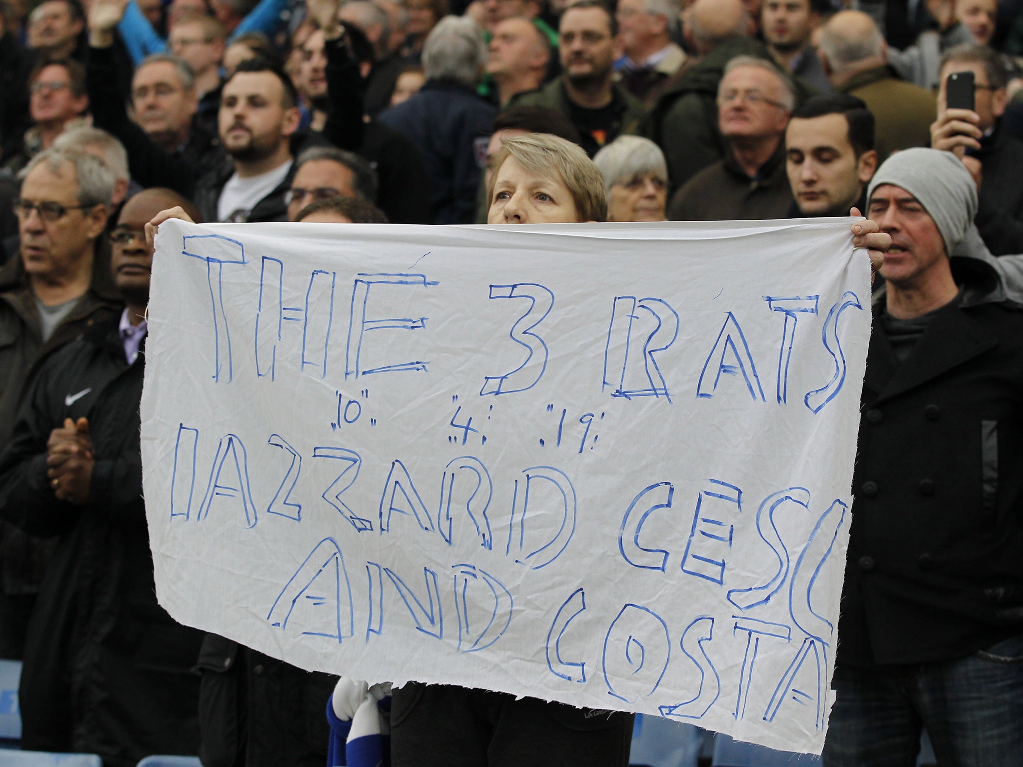 Chelsea supporters accused their players of not trying to win in Mourinho's final days