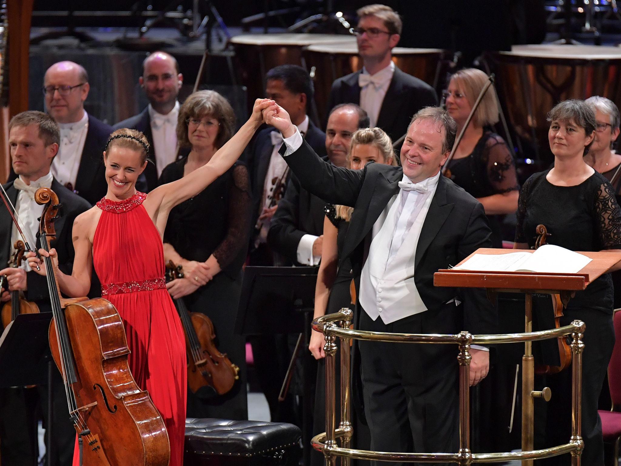 Sol Gabetta with Sakari Oramo and the BBC Symphony Orchestra at the First Night of the Proms