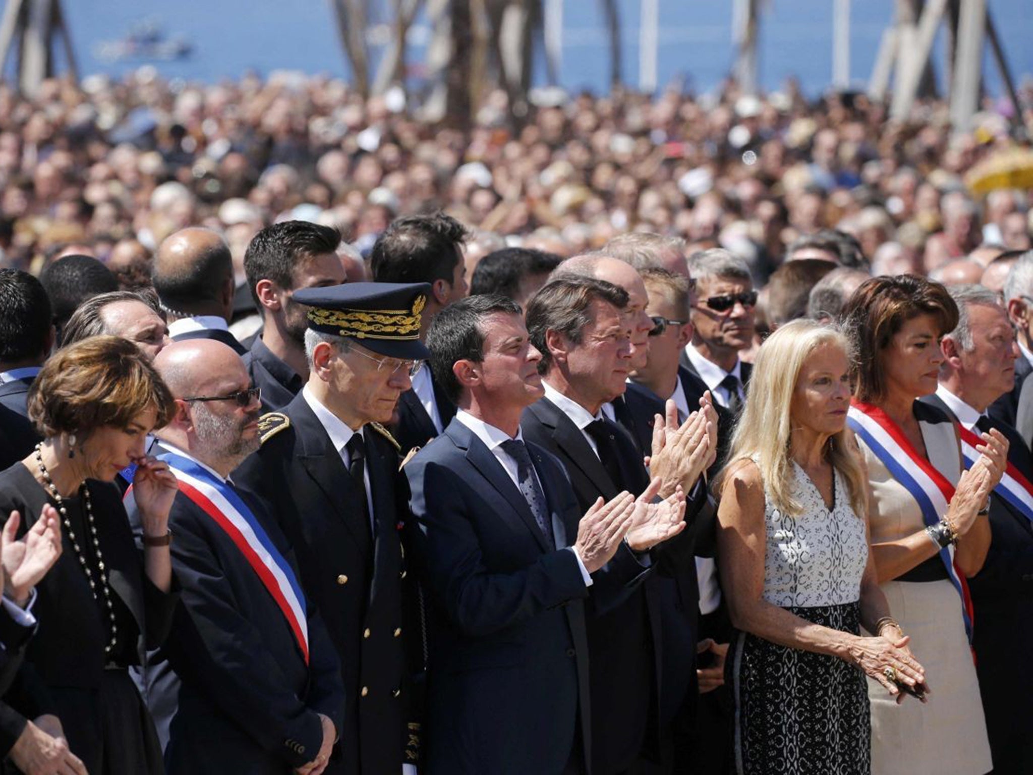 The French Prime Minister joins a tribute to victims of the Bastille Day terrorist attack