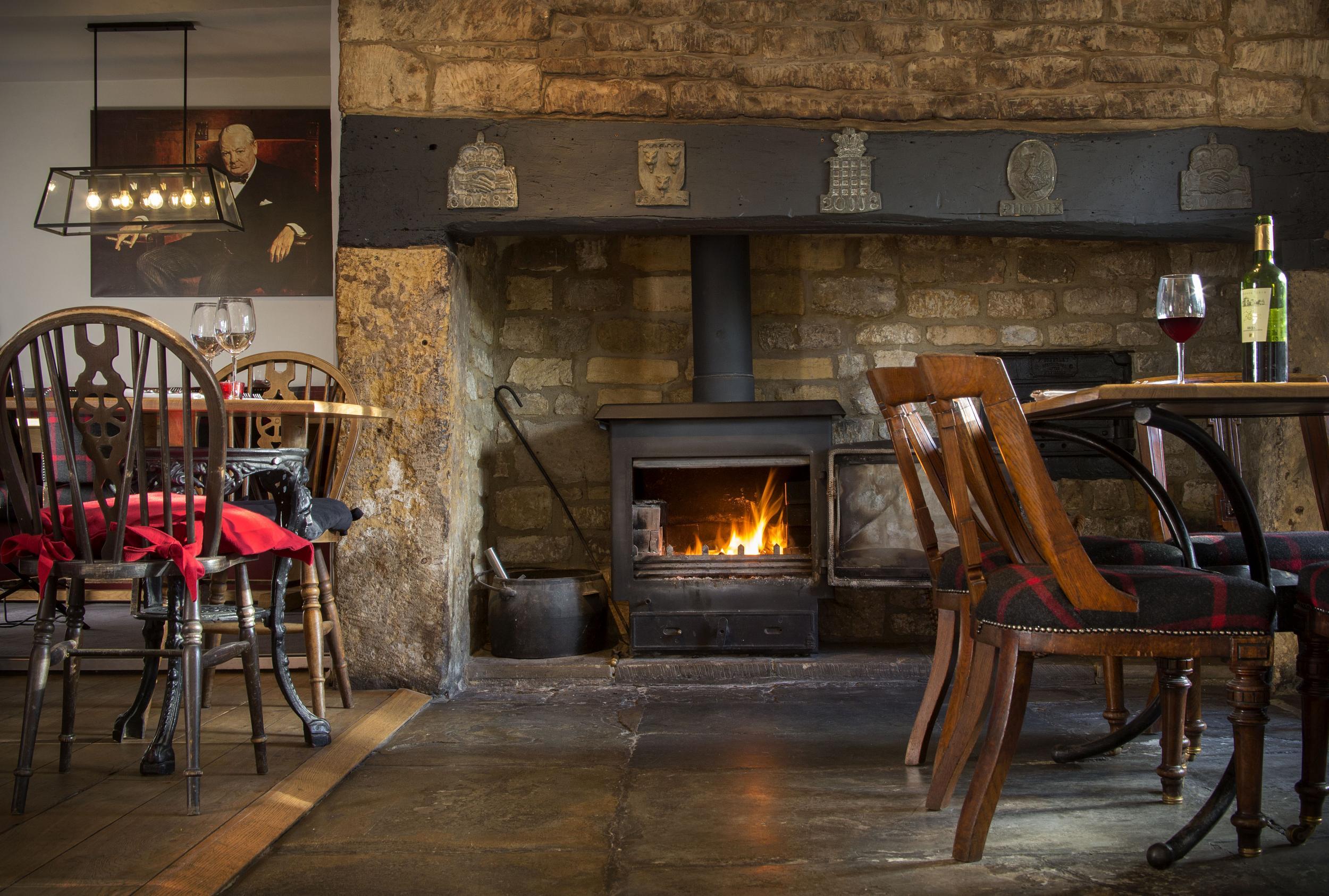 A pub dining room stretches across the entire ground floor