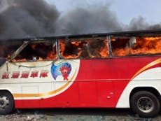 Taiwan bus crash: 26 people killed as tourist bus bursts into flames