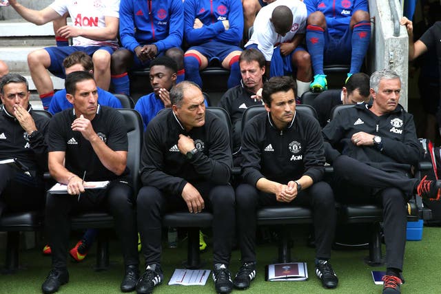 Jose Mourinho and his backroom team ahead of the trip to China