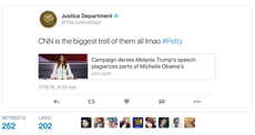 Melania Trump speech: Department of Justice tweets about tycoon's wife in strange message