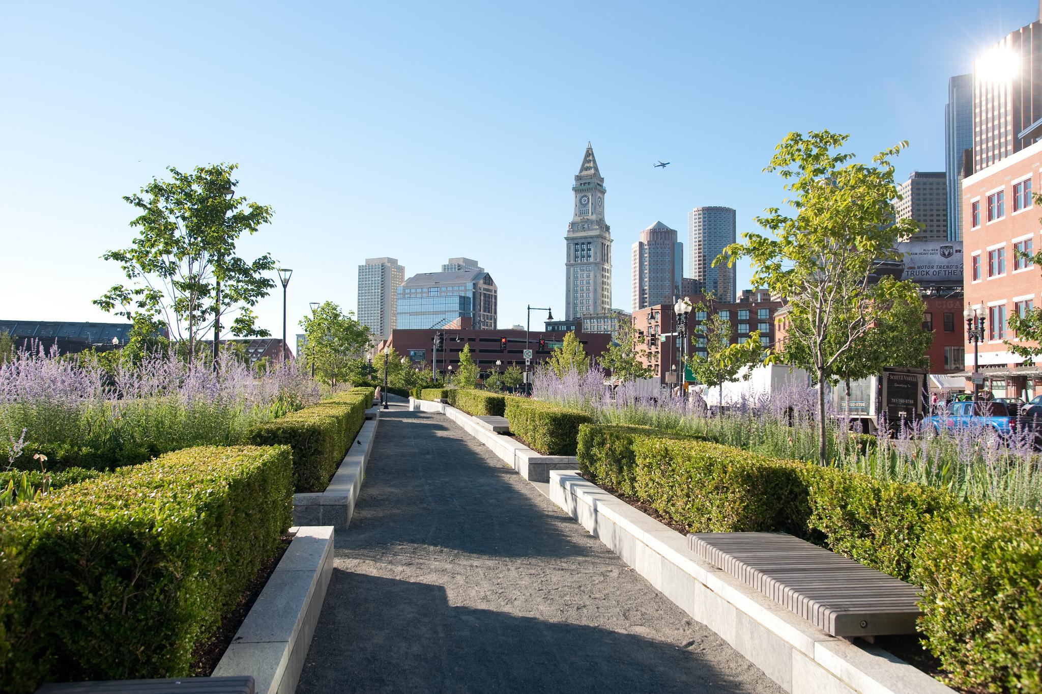 The Rose Kennedy Greenway makes for a pleasant stroll through the city