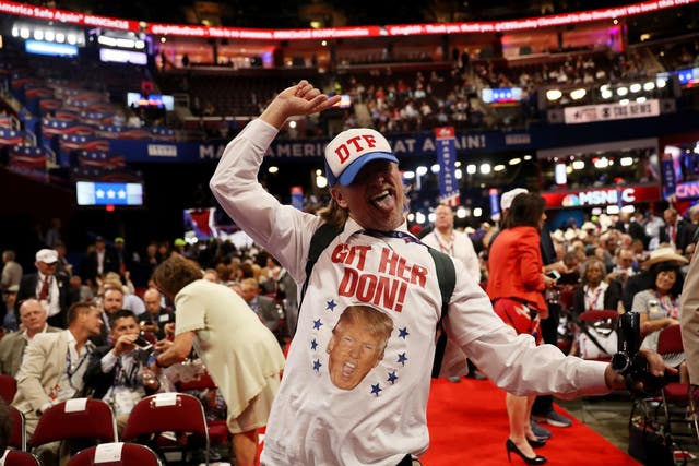 A California delegate dancing on the floor of the GOP convention in Cleveland, before news broke that some of his colleagues had been struck down with the diarrhoea-inducing bug