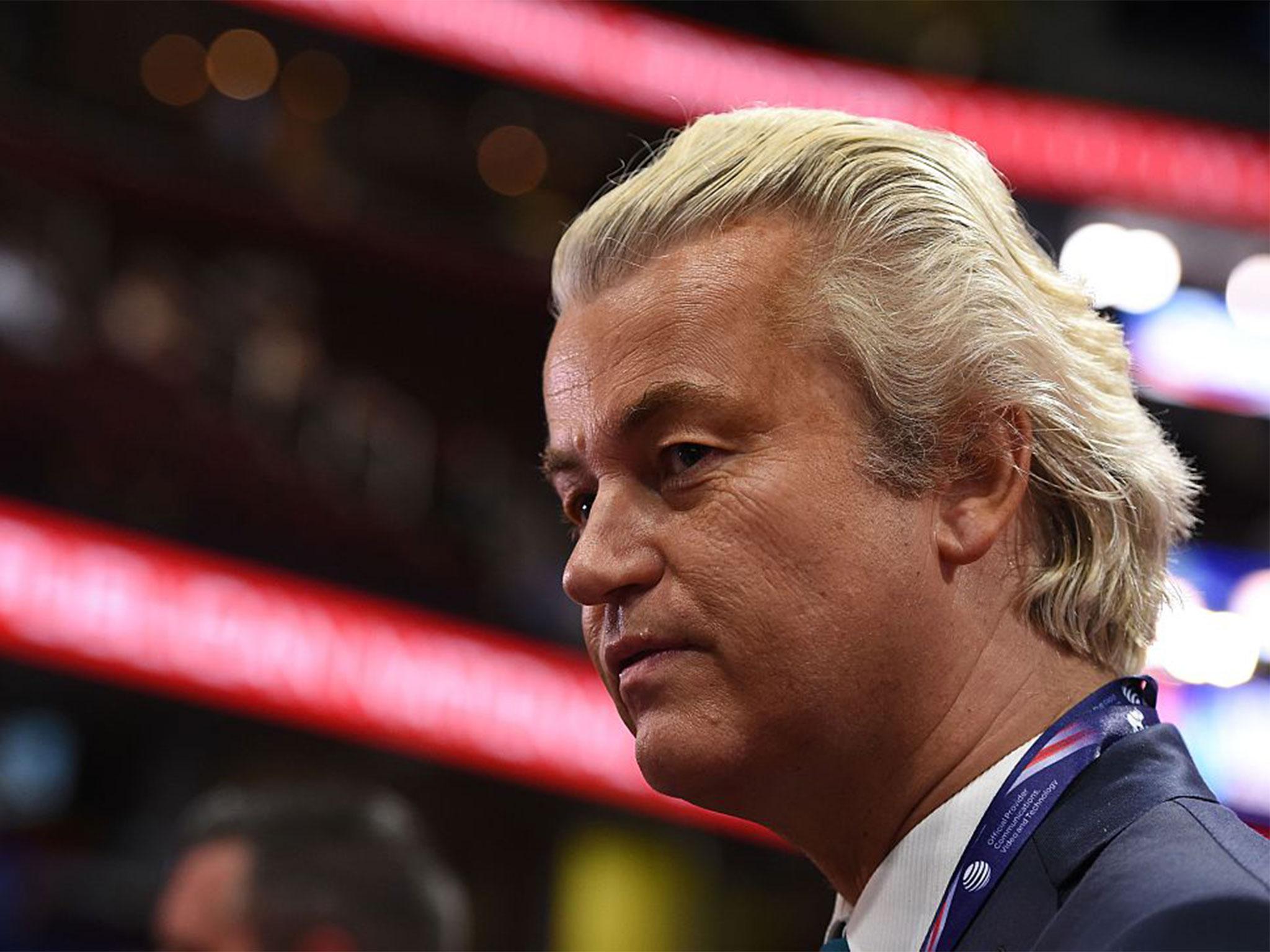 Dutch politician Gert Wilders on the convention floor in Cleveland