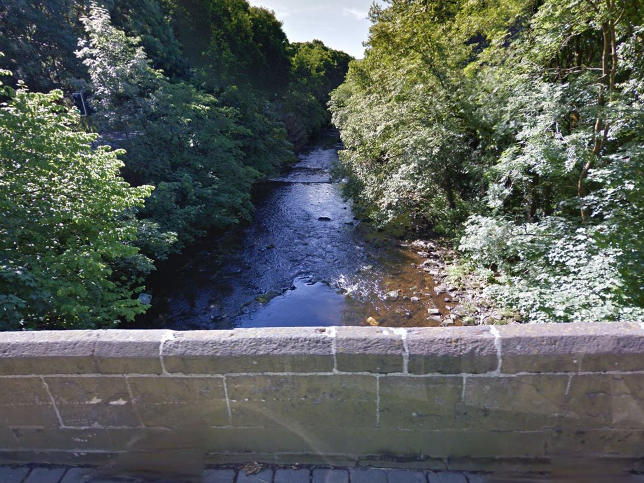 Image shows River Etherow that passes through South Yorkshire, Derbyshire and Greater Manchester