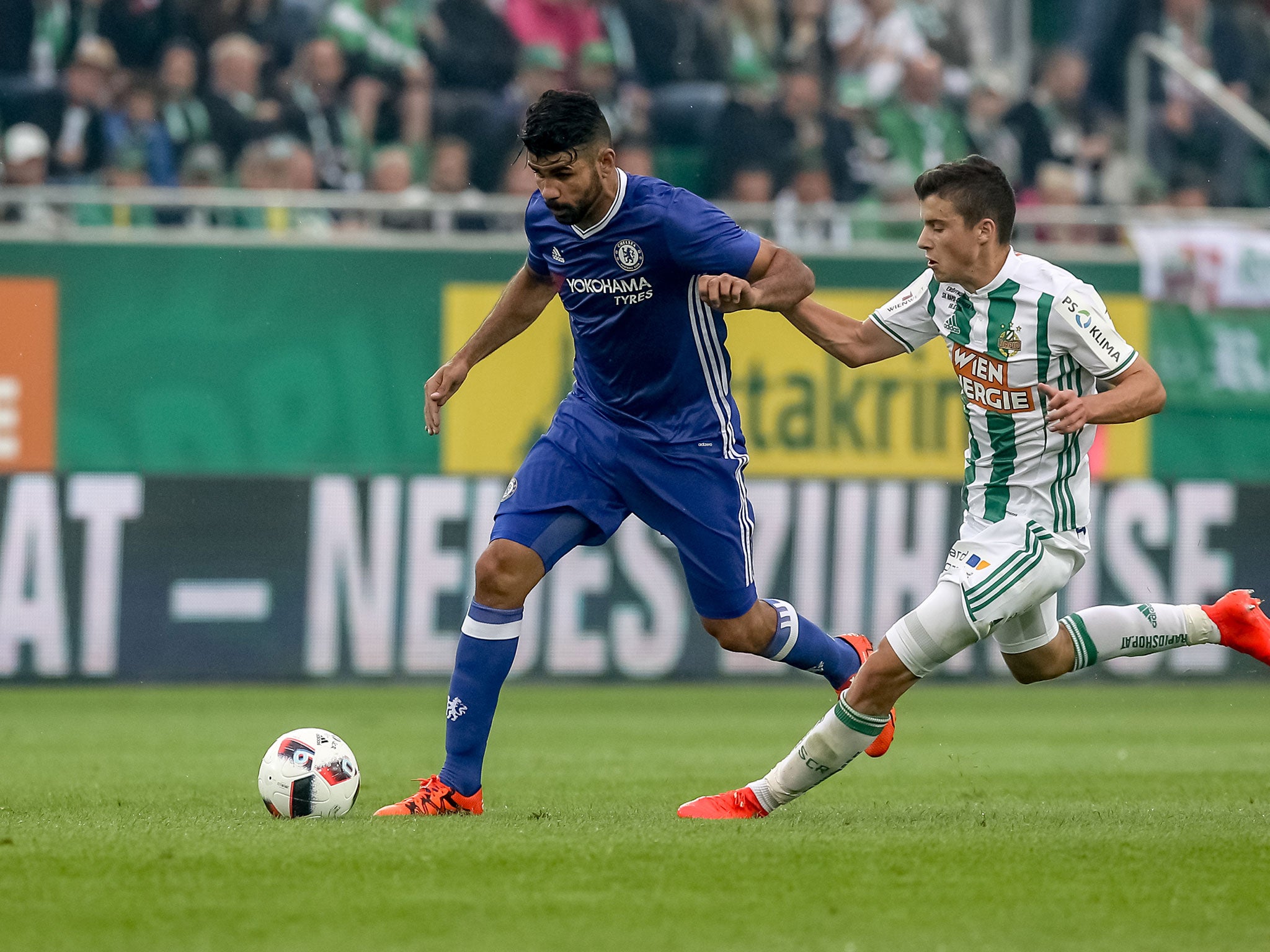 Costa in action for Chelsea against SK Rapid