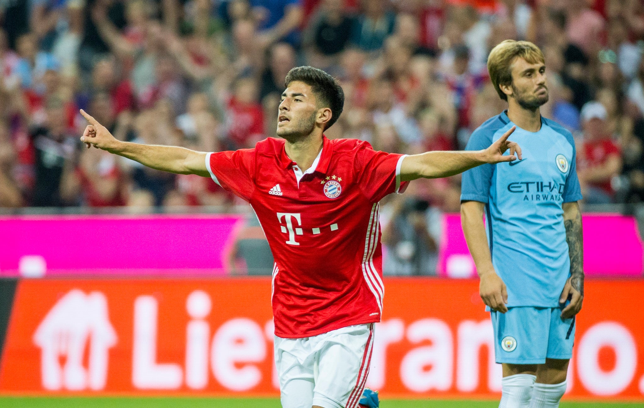 Erdal Oturk celebrates putting Bayern ahead