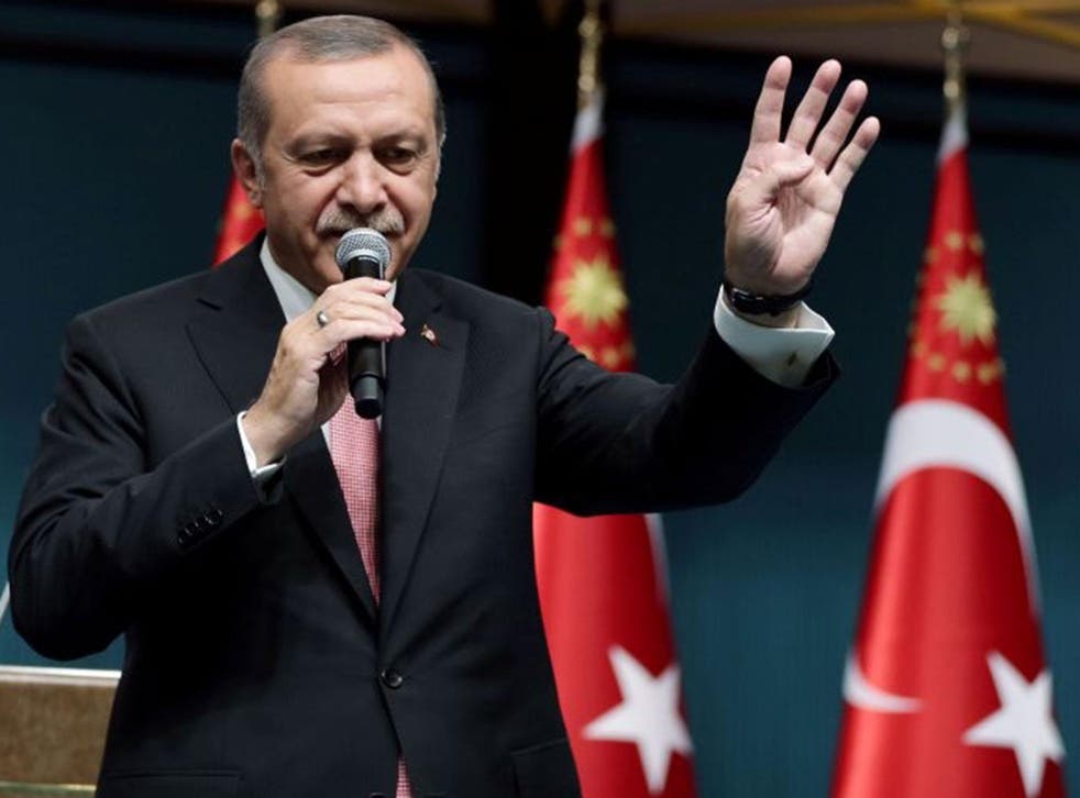 Turkish President Tayyip Erdogan declares a state of emergency as he addresses the nation in a live television broadcast from the presidential palace in Ankara, Turkey, 21 July, 2016