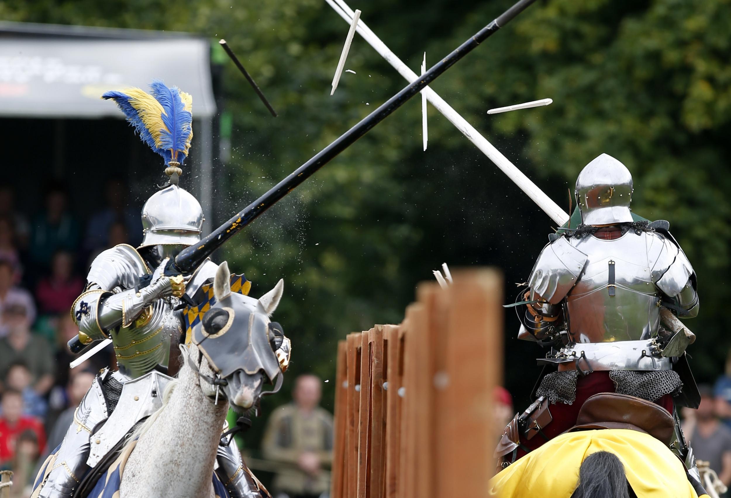 Knights joust at Leed's medieval festival
