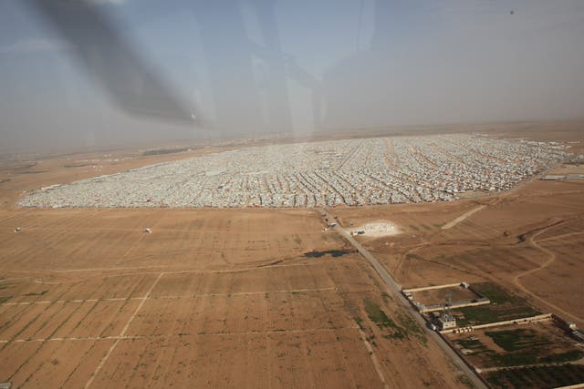 This aerial shot of the camp shows the scale - it is more of a town than a temporary settlement