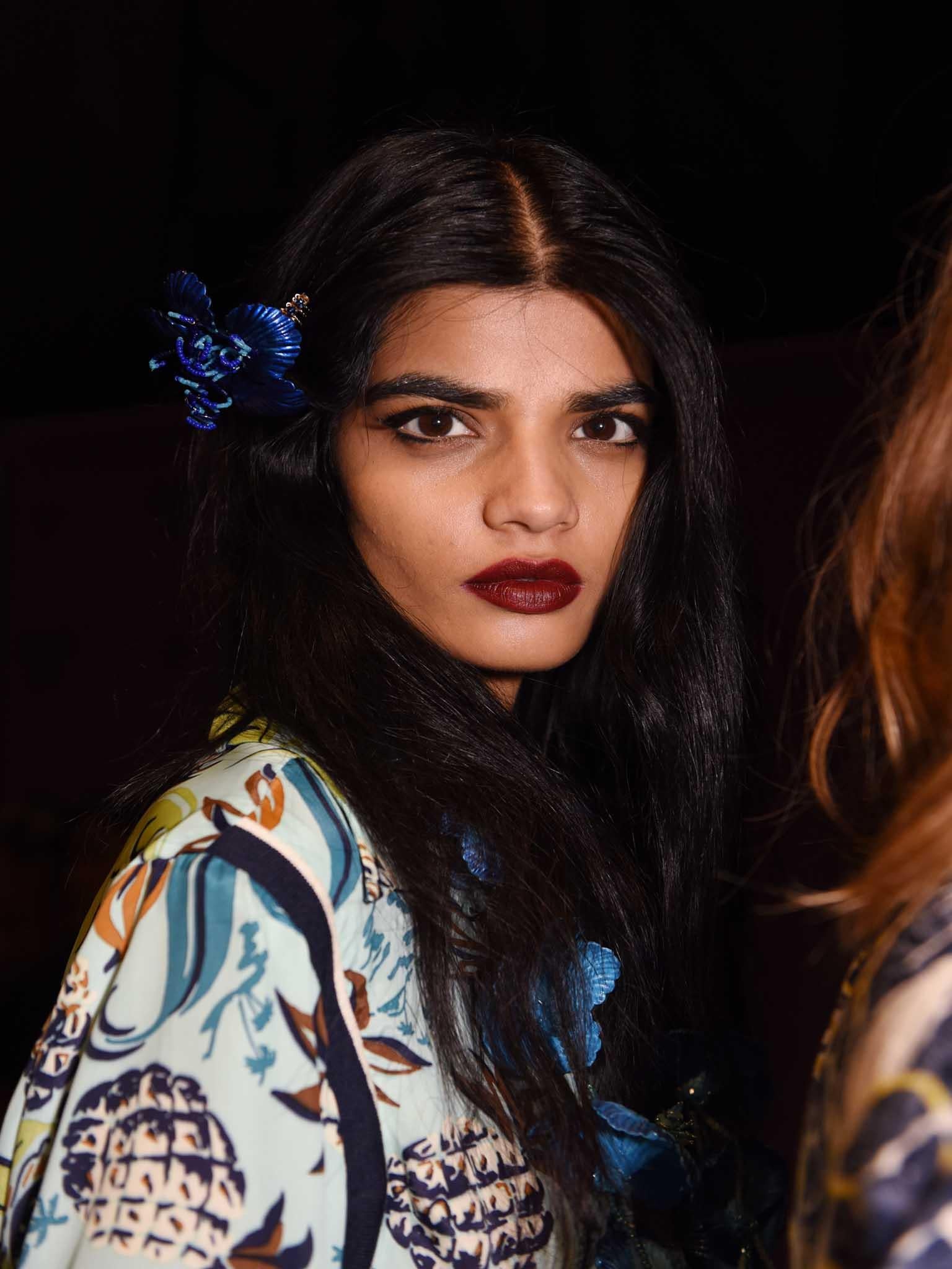 Backstage at Anna Sui Spring Summer 2016
