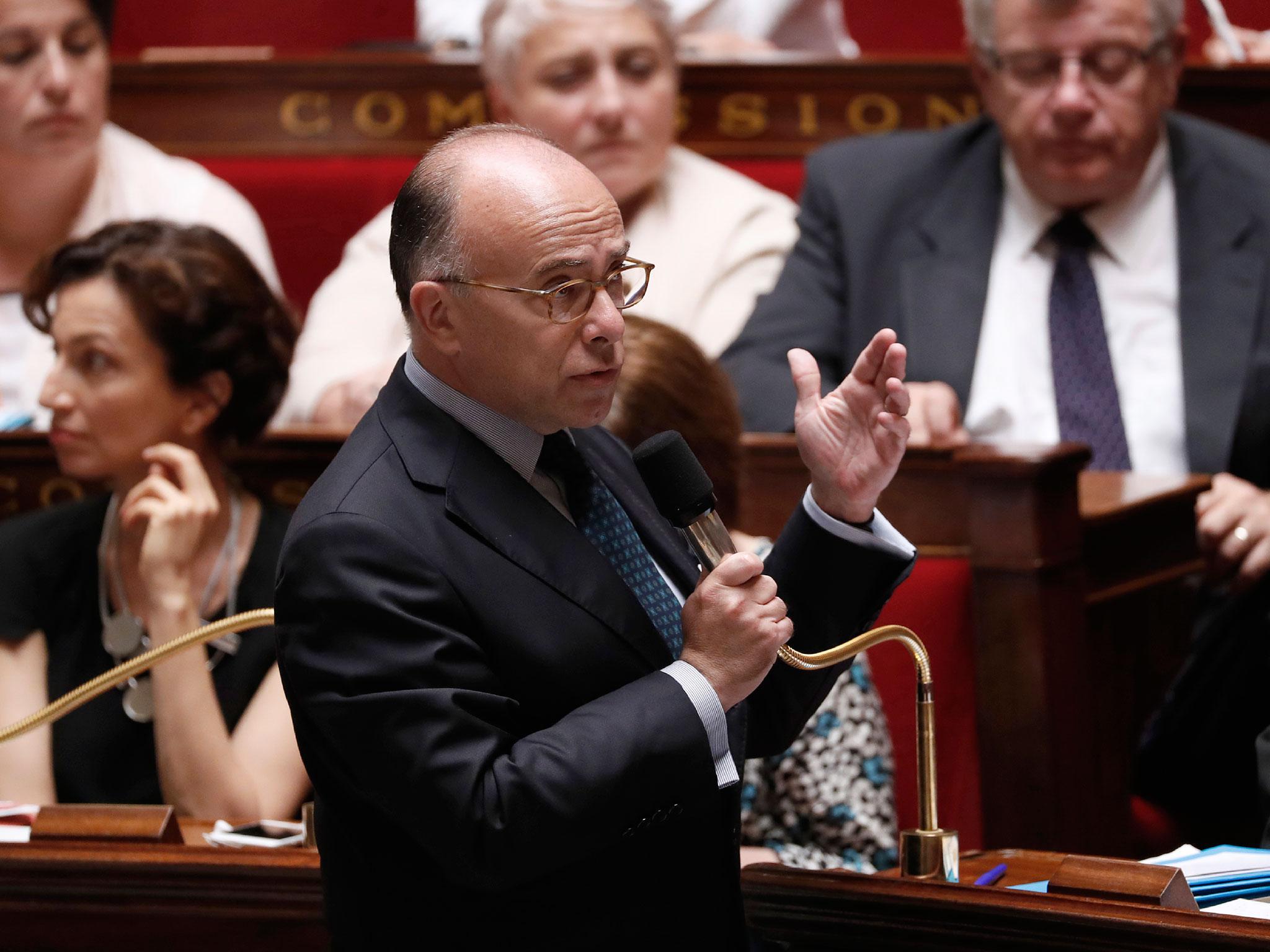 French Interior minister Bernard Cazeneuve at the National Assembly in Paris yesterday