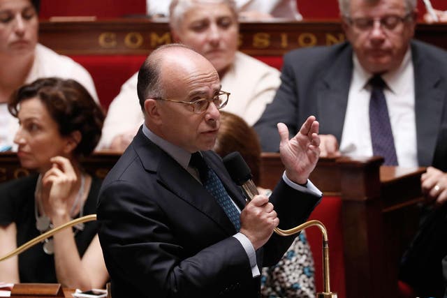French Interior minister Bernard Cazeneuve at the National Assembly in Paris yesterday