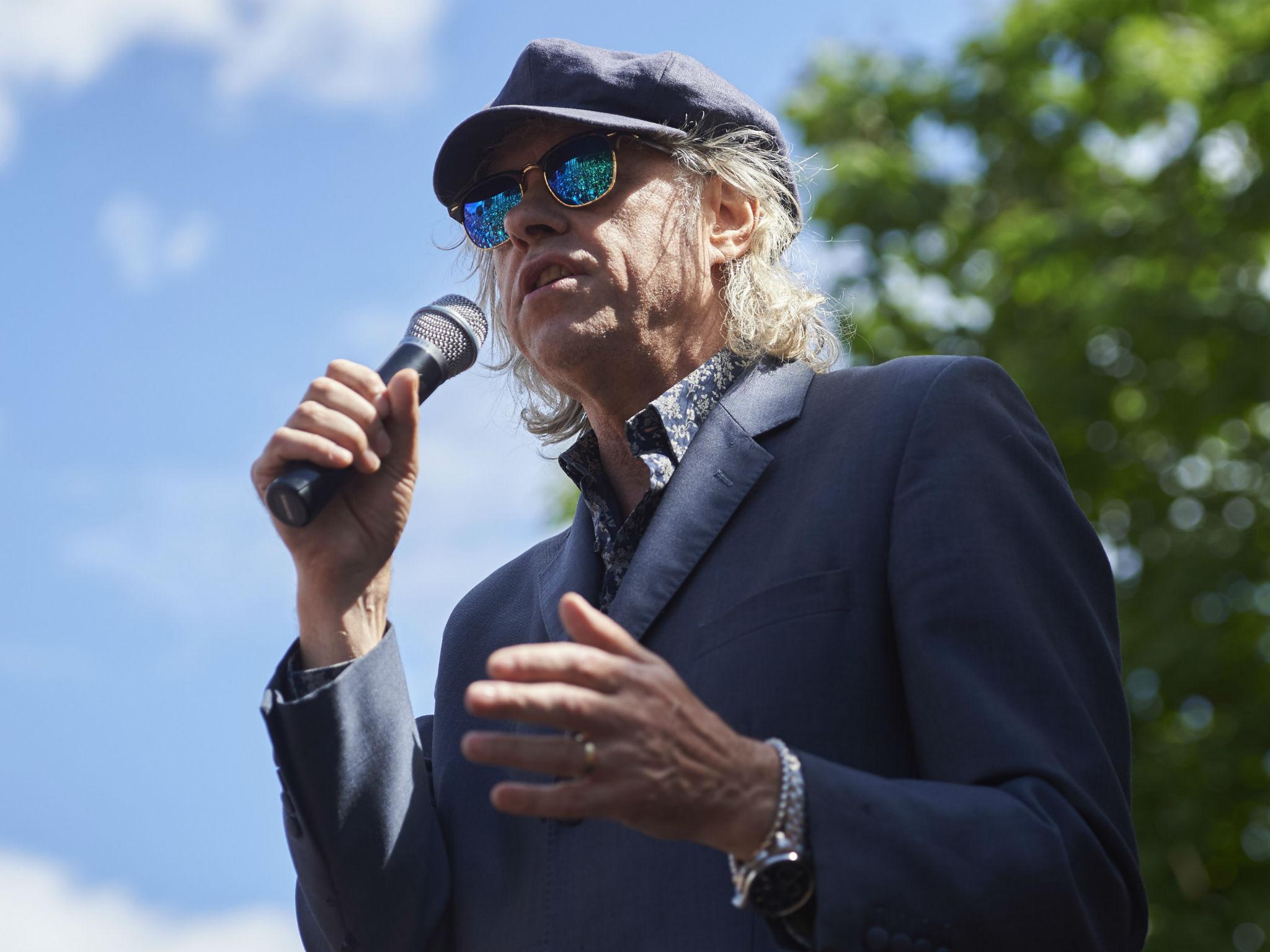 Bob Geldof at a March for Europe rally in July