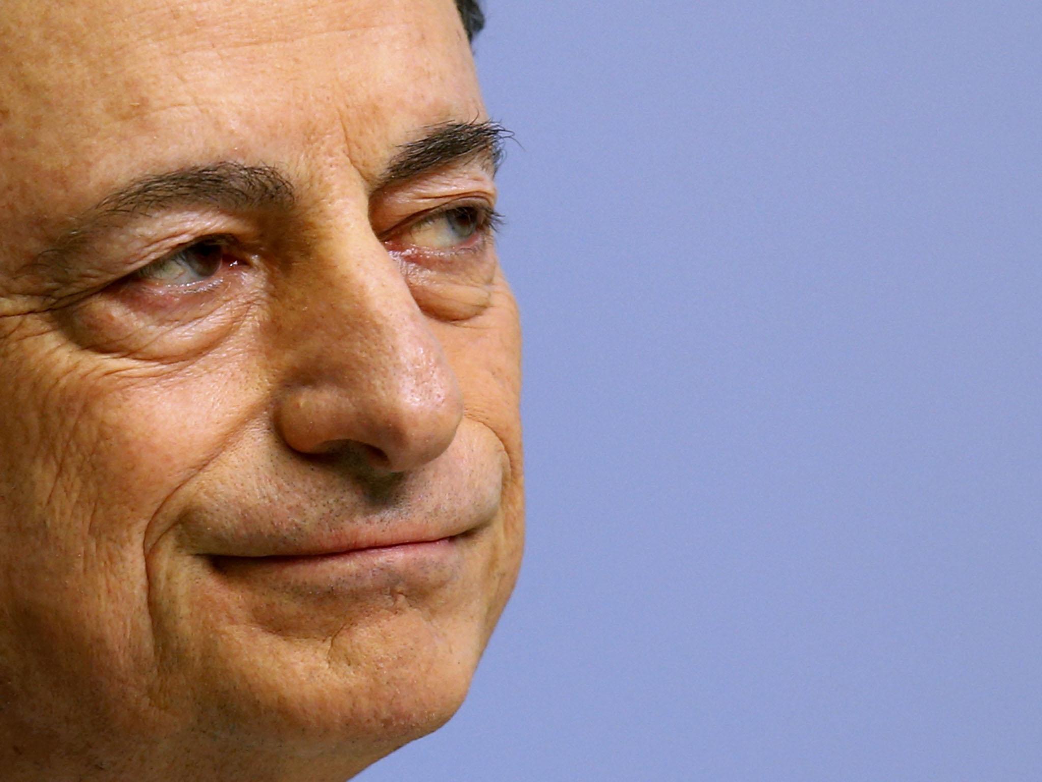 Mario Draghi at the ECB’s headquarters in Frankfurt yesterday