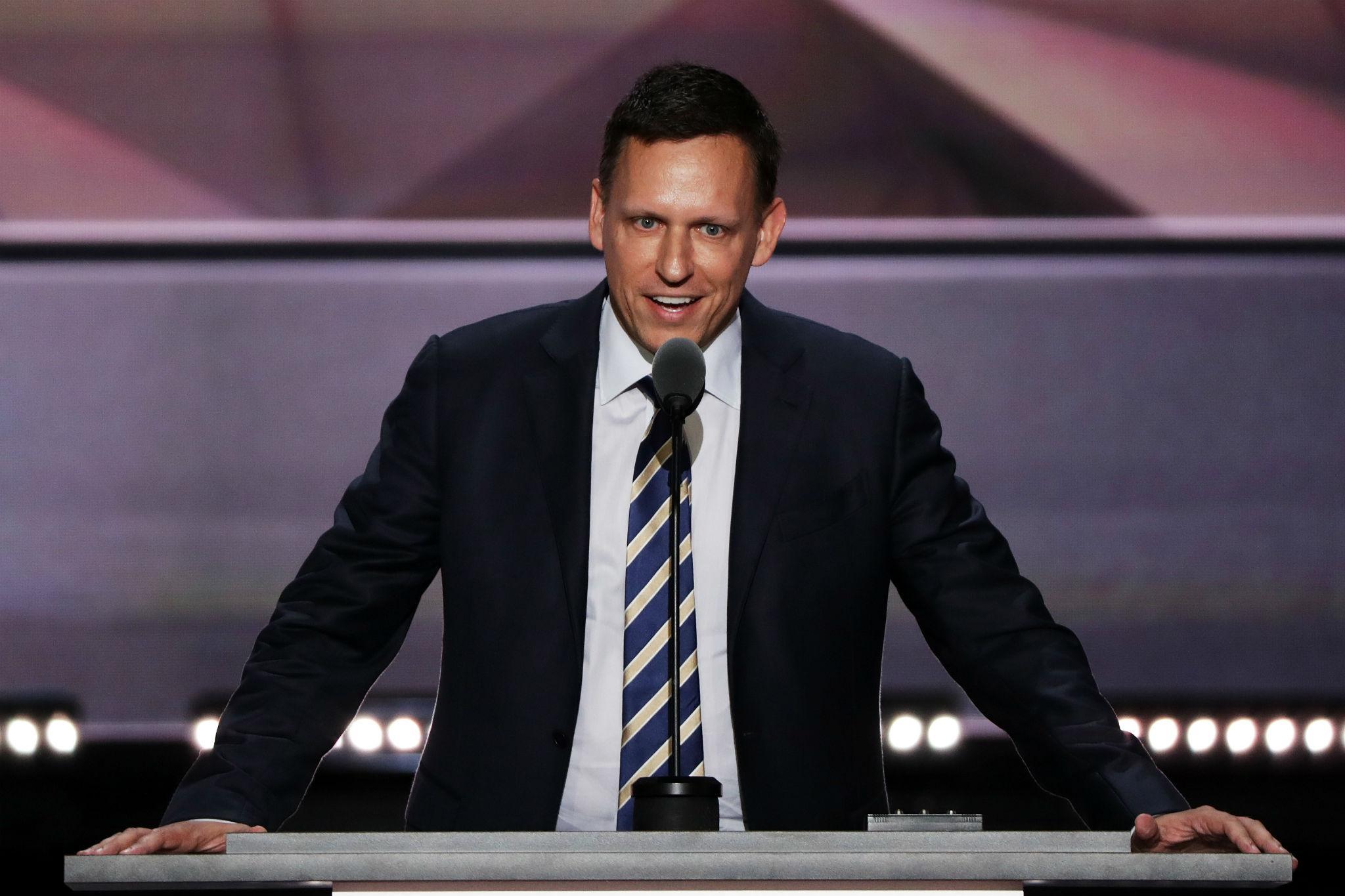 Mr Thiel, 48, was recently revealed as the secret donor behind Hulk Hogan's lawsuit against Gawker