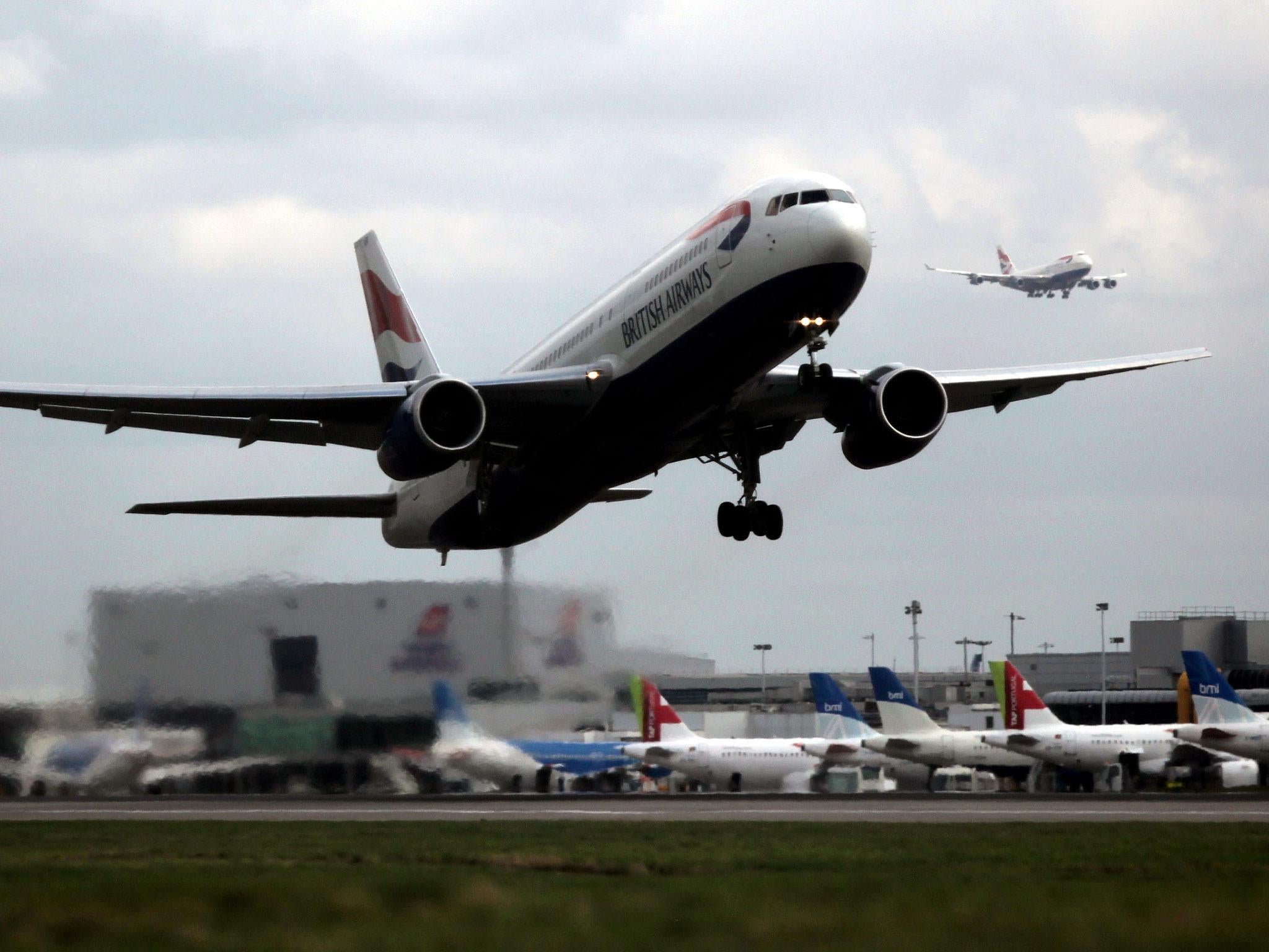 The pilot turned back as a precaution and the flight was met by fire crews when it landed at Gatwick
