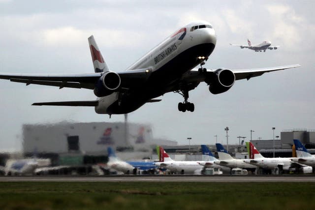 A BA flight lands atGatwick airport. London is the world capital of aviation and will handle 150 million travellers this year