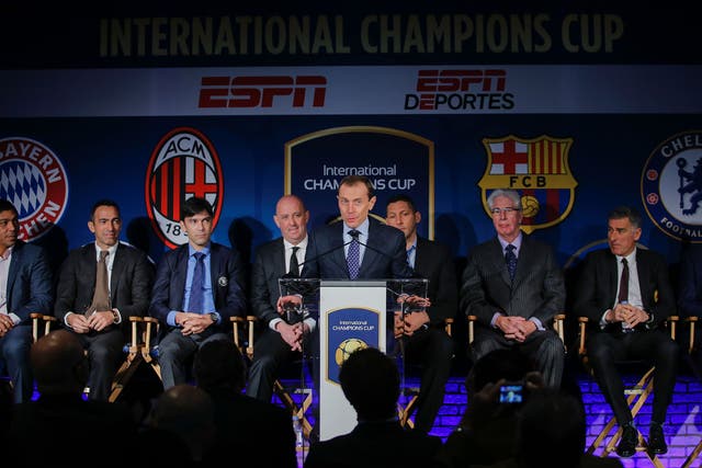 Real Madrid's Emilio Butragueno speaks during a press conference to announce the ICC 2016 teams