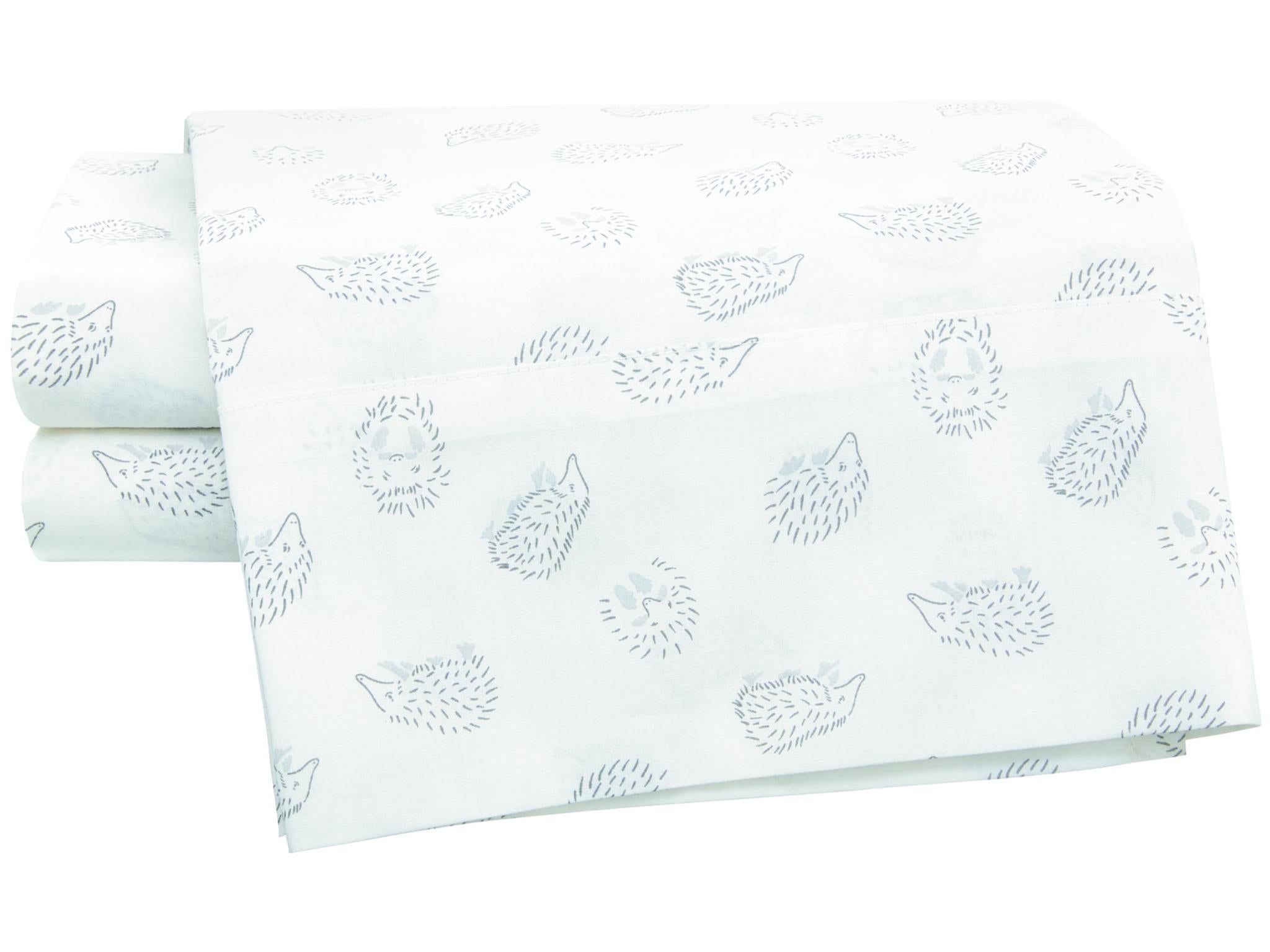 Hedgehog sheet – Eliah fitted and flat sheet in platinum from £20, Sheridan, www.sheridanaustralia.co.uk