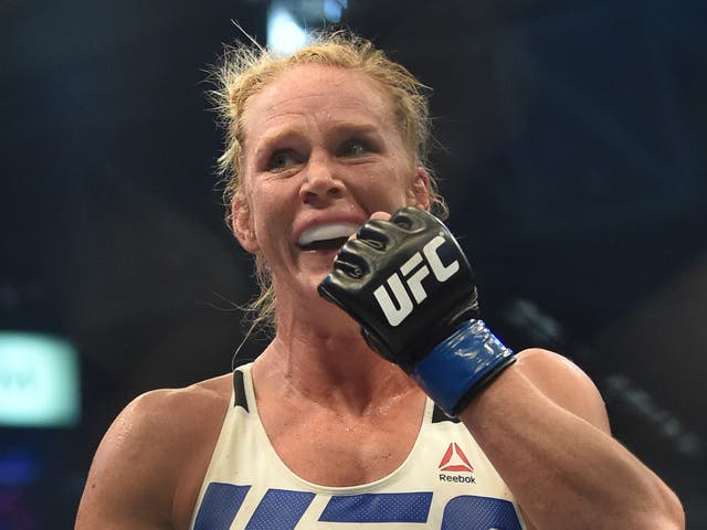 Holm, pictured during her victory over Rousey in November 2015