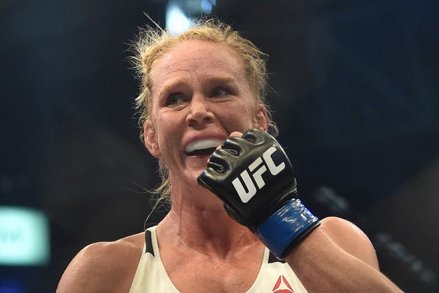 Holm, pictured during her victory over Rousey in November 2015