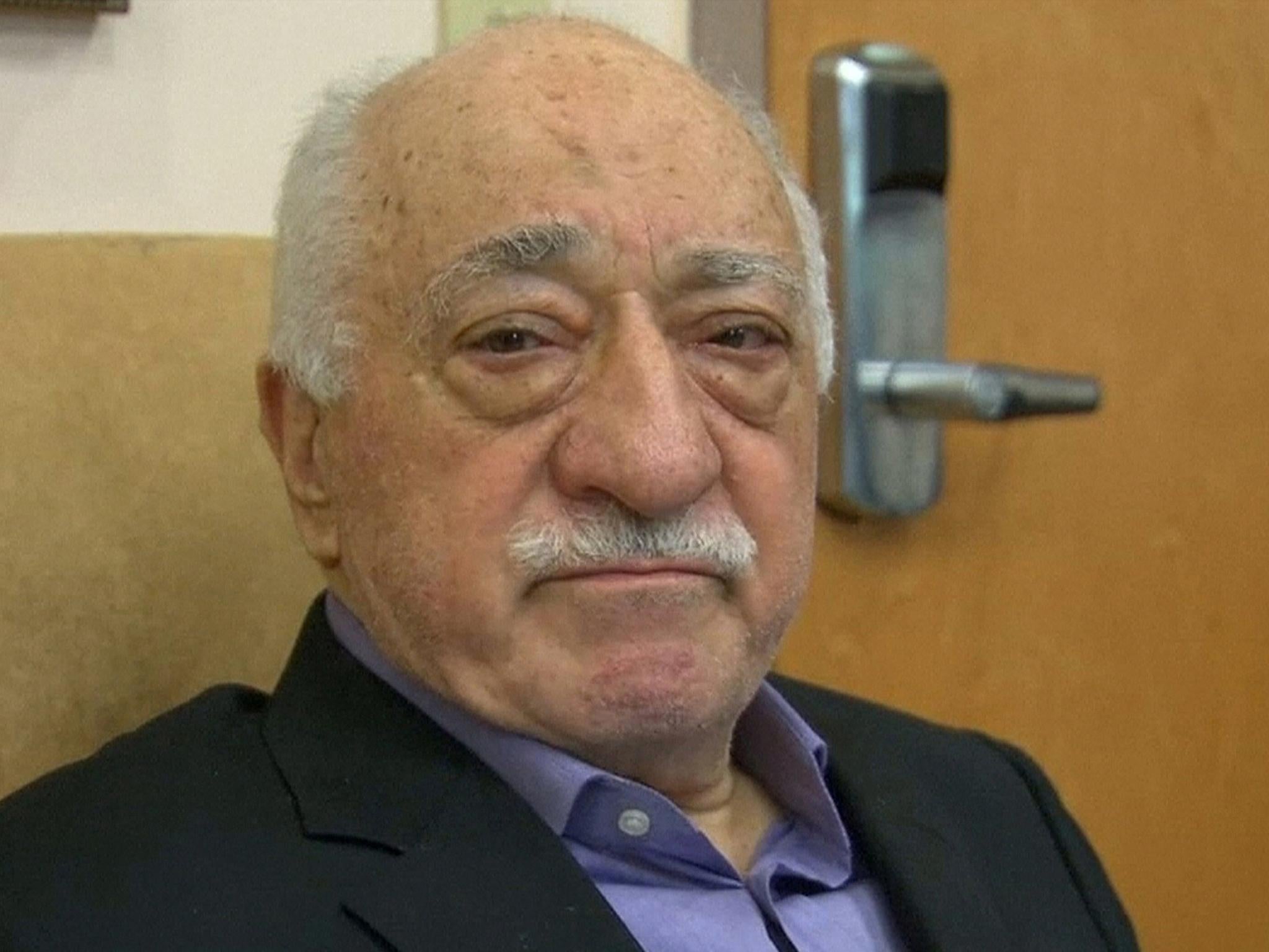 Fethullah Gulen speaking to journalists at his home in Saylorsburg, Pennsylvania last week
