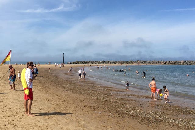  Sea Palling beach, where a man has died after a group of swimmers got caught in a rip tide