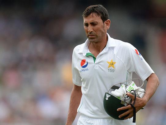 Younis Khan was the third of four Pakistan batsmen to lose their wicket late on the second evening (Getty)