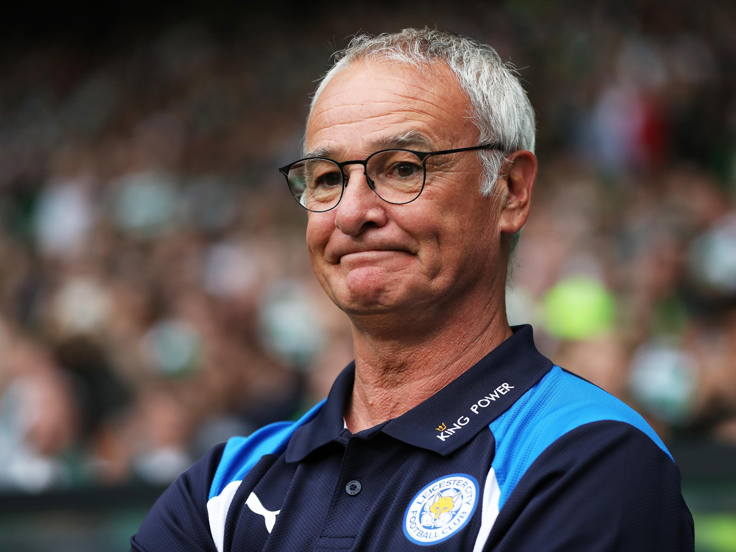 Claudio Ranieri watches on from the side-lines in Glasgow