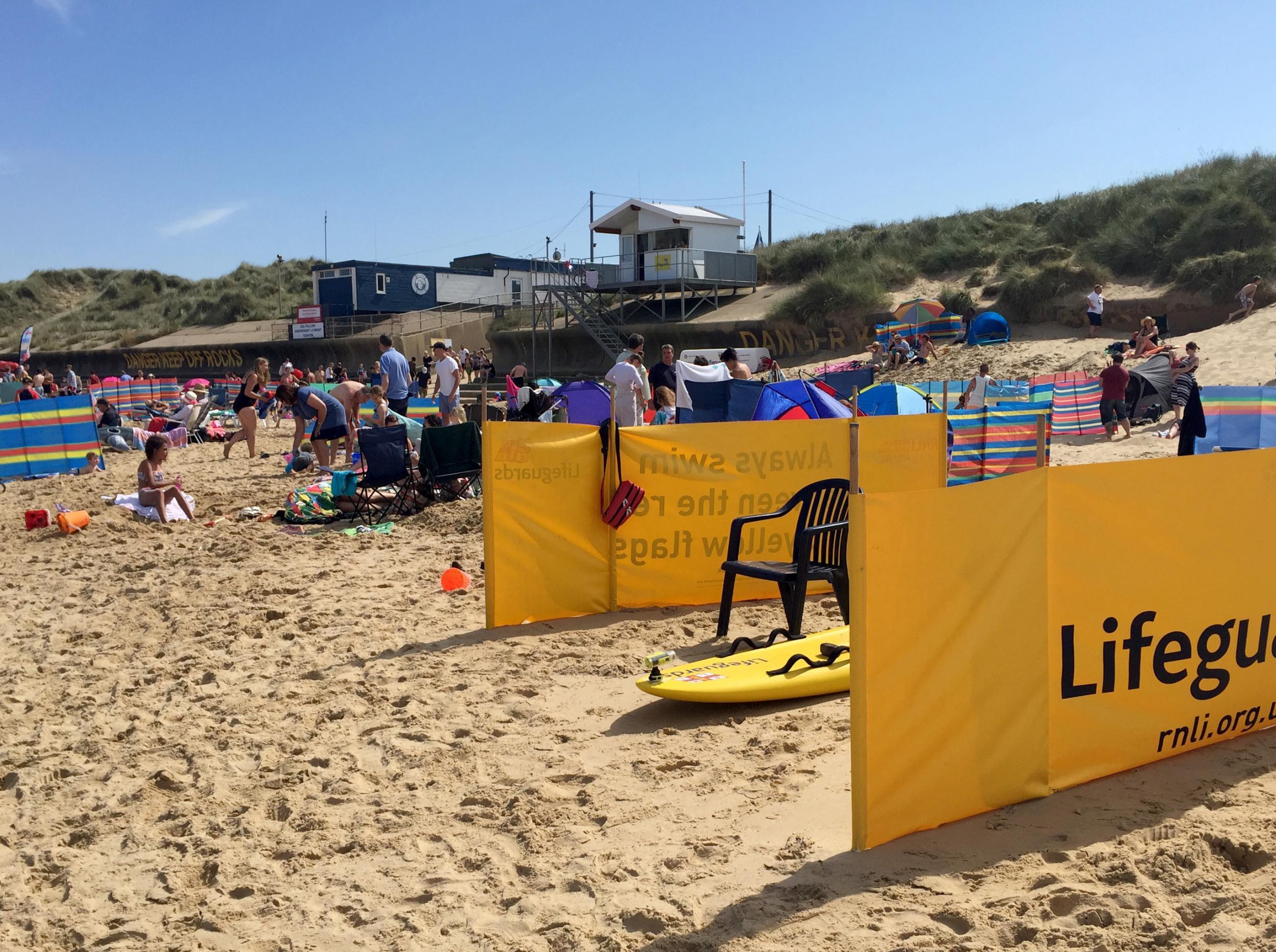 A lifeguard station on Sea Palling beach