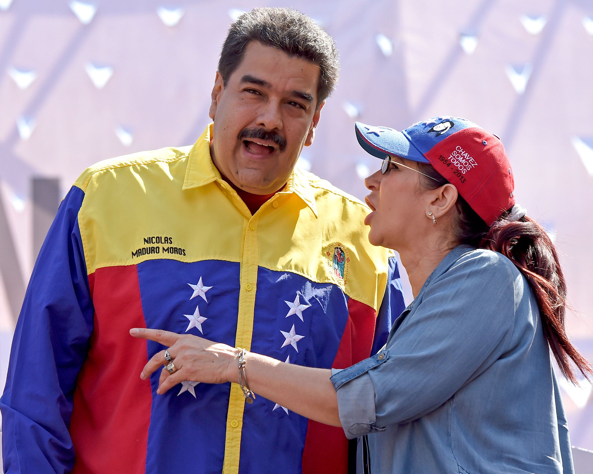 Cilia Flores with her husband, Venezuelan President Nicolas Maduro