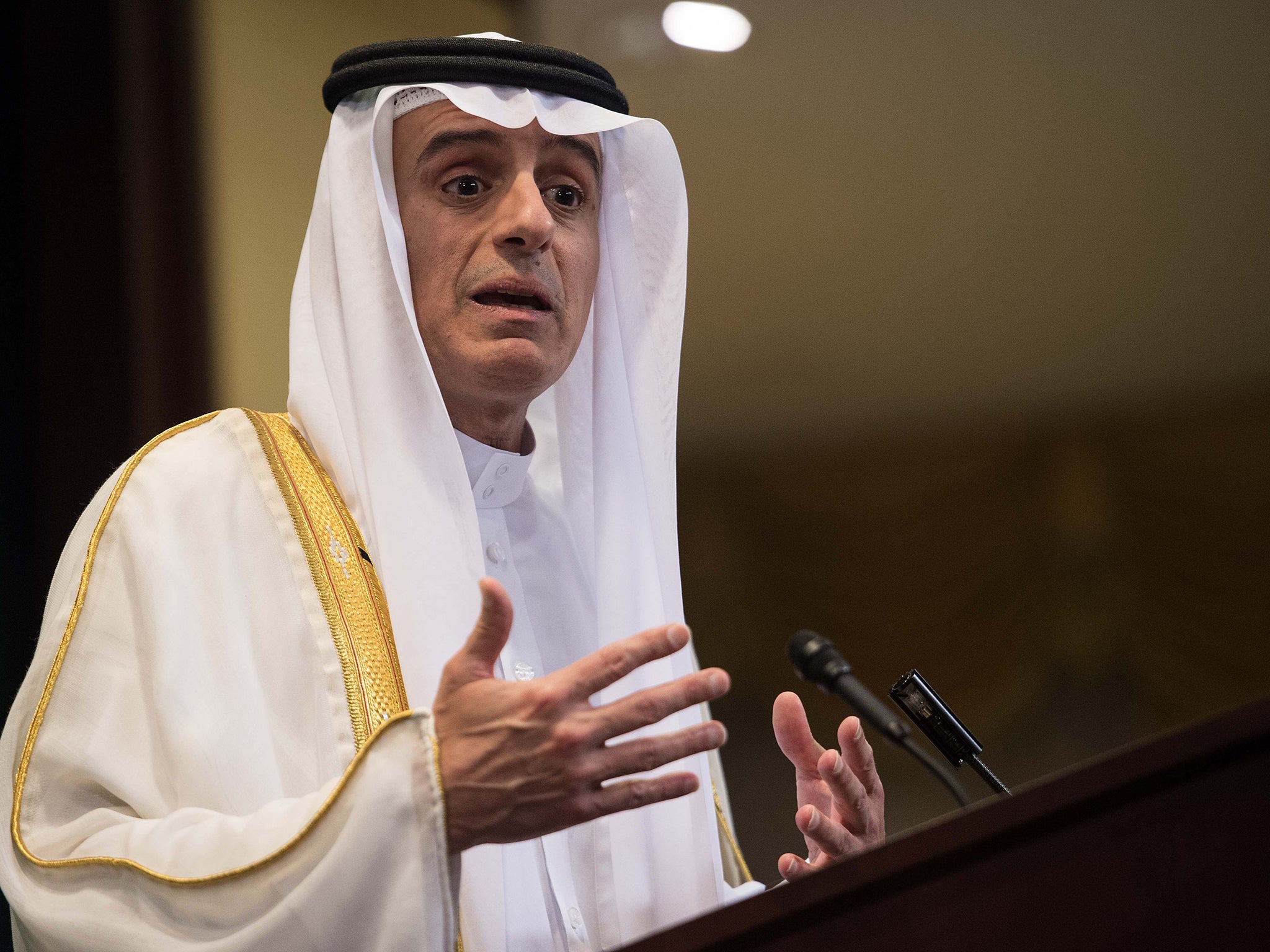 Saudi foreign minister Adel al-Jubeir says Kingdom is going after 'the men, the money and the mindset' of Isis