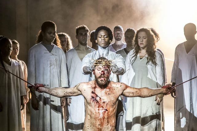 Tyrone Huntley and Declan Bennett as Judas and Jesus