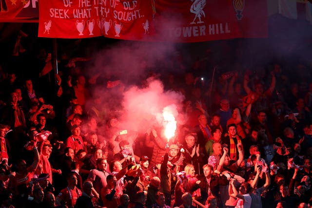 Liverpool fans during their side's Europa League final against Sevilla