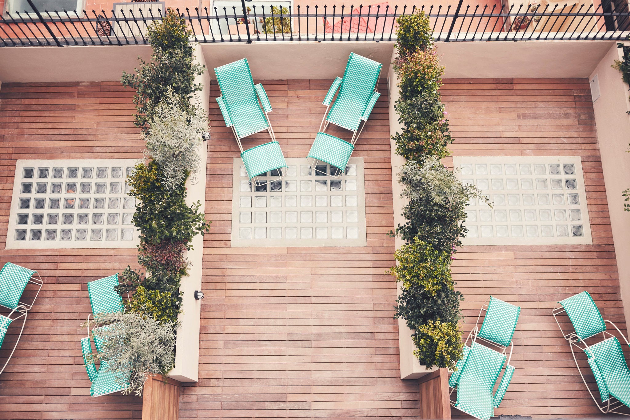 Some rooms have private roof terraces