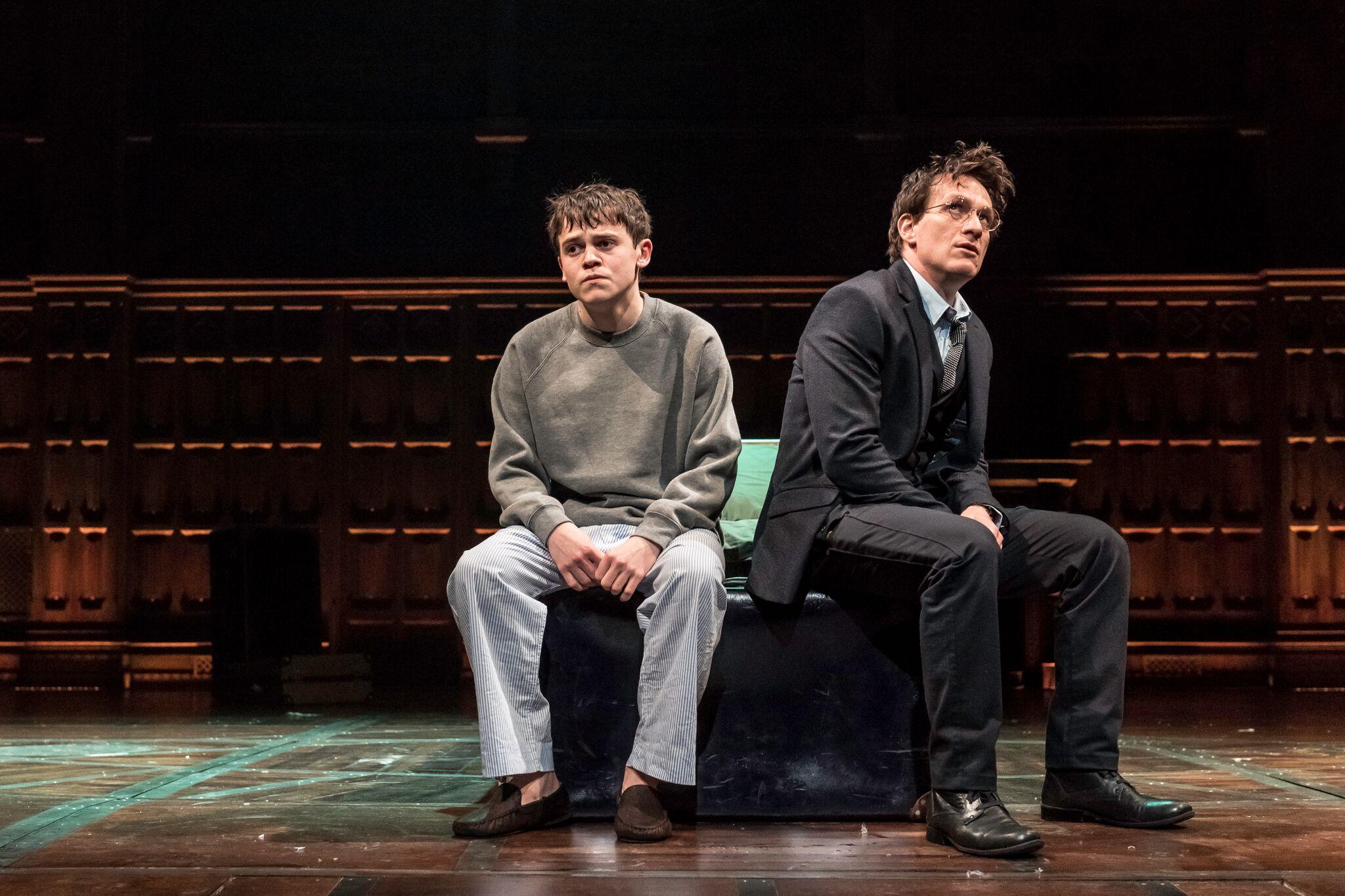 Sam Clemmett and Jamie Parker as Albus Severus and his father Harry Potter in Harry Potter and the Cursed Child
