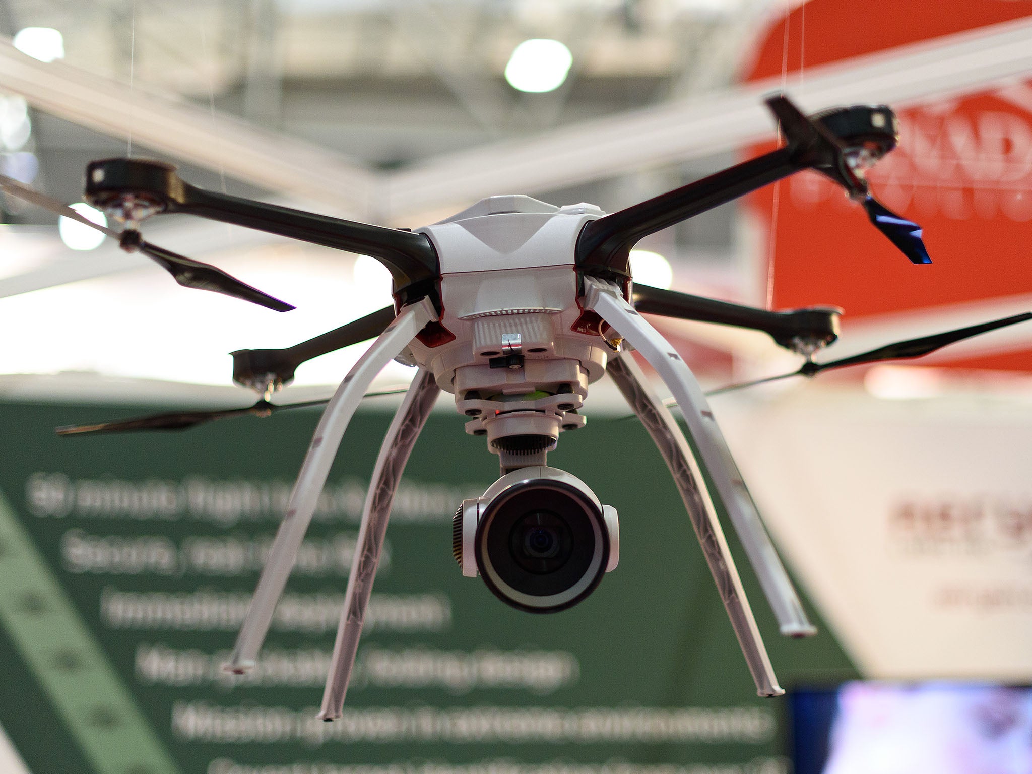 A drone on display at a technology fair in London (Getty Images)