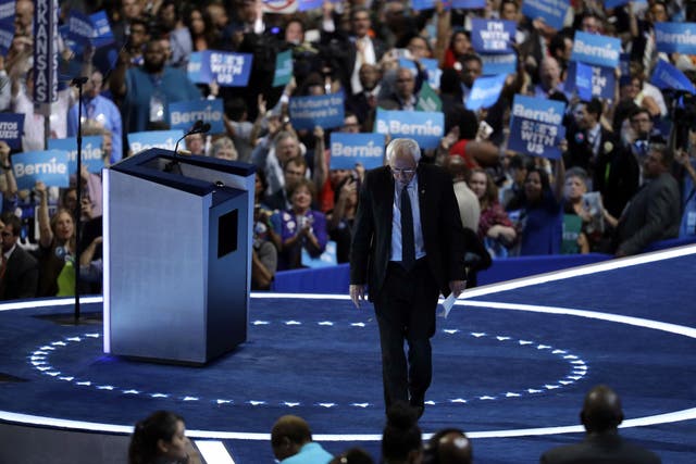 Mr Sanders said it was essential that voters elected Hillary Clinton