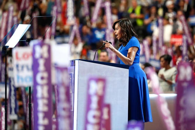 The first lady sets the convention on fire